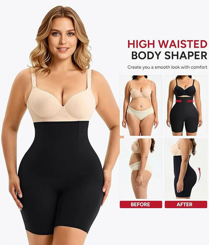 Women's High Waist Steel Bones 3D Contour Shapewear Shorts Tummy Control