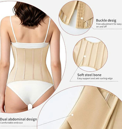 Women's Sweat Waist Trainer Corset with 11 Steel Bones