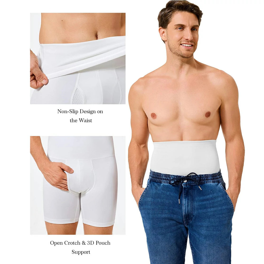 Men's High-Waist Compression Shorts Tummy Control