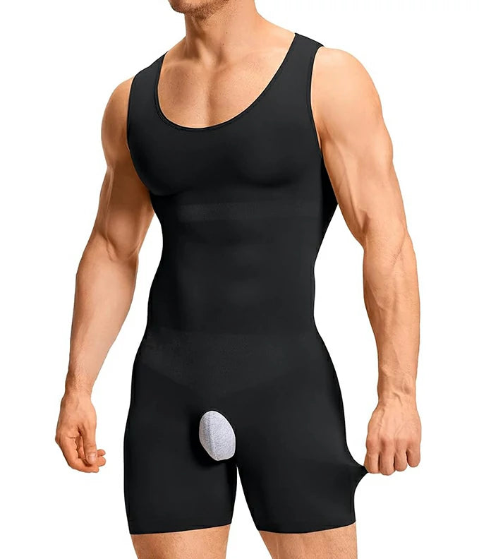 Men's Seamless Bodysuit Tummy Control Shapewear