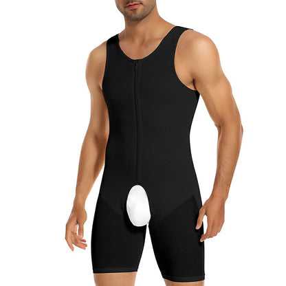 Men's Colombian Faja Full Body Shaper Bodysuit with Zipper