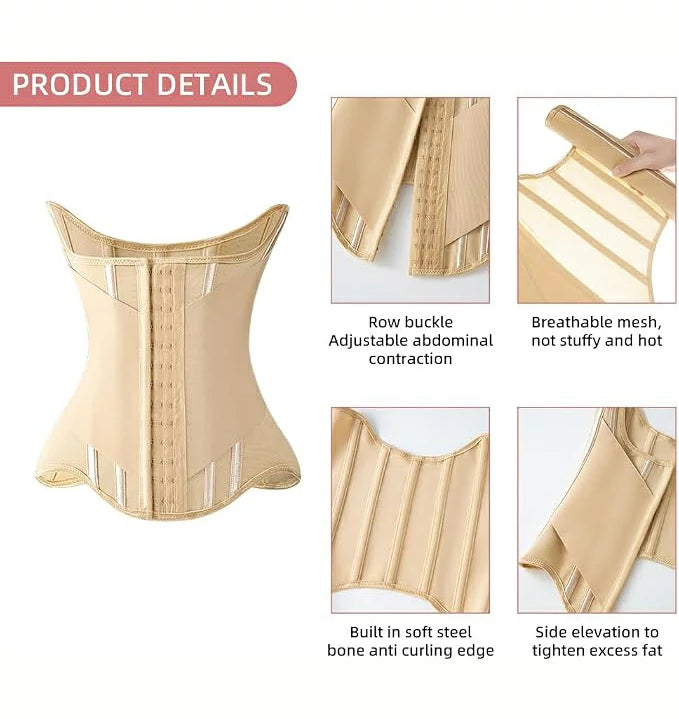 Women's Sweat Waist Trainer Corset with 11 Steel Bones