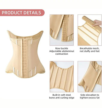 Women's Sweat Waist Trainer Corset with 11 Steel Bones