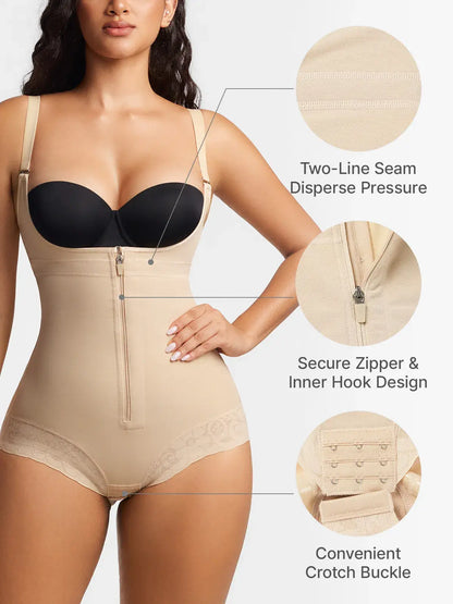 Women's Open Bust Bodysuit Tummy Control Butt Lift