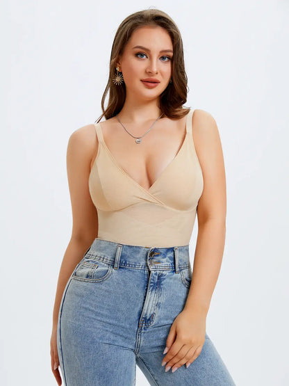 Women's V-Neck Bodysuit Tummy Control Butt Lift