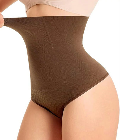 Women's High Waist Steel Bones Seamless Thong Tummy Control