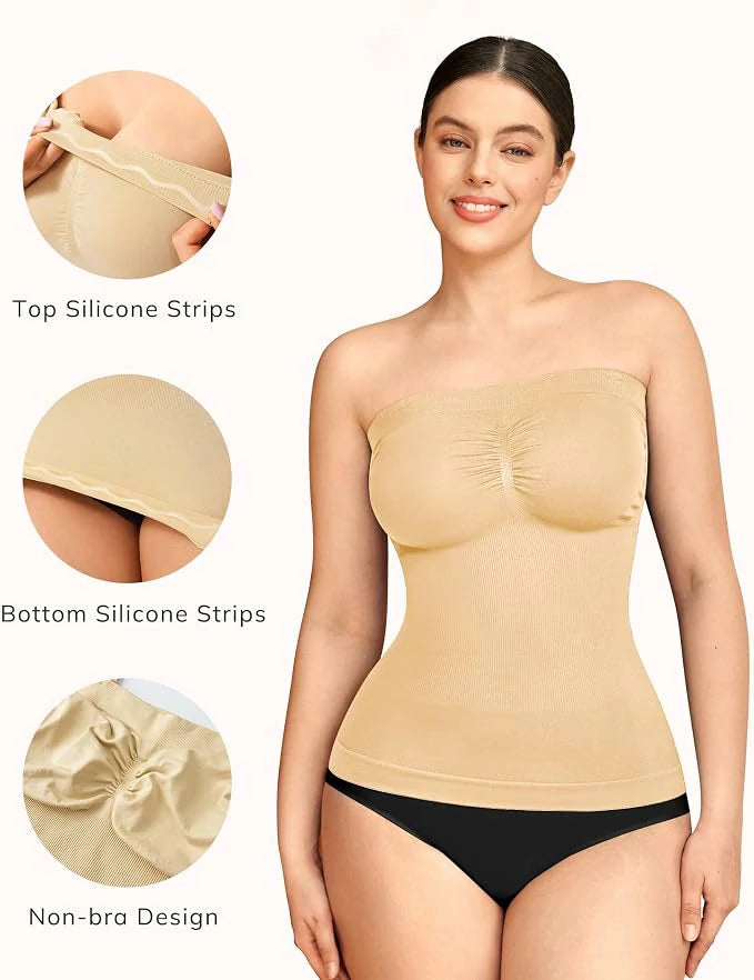 Women's Strapless Shapewear Tank Top Tummy Control