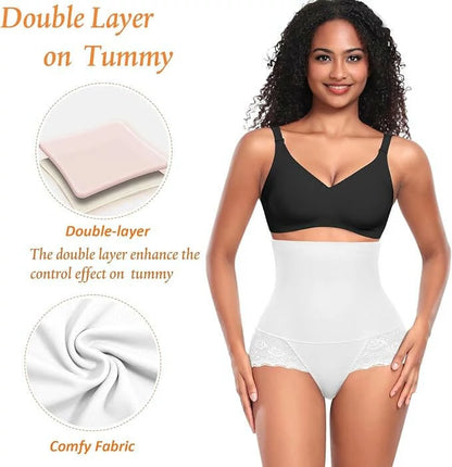 Women's High Waist Lace Panty Tummy Control