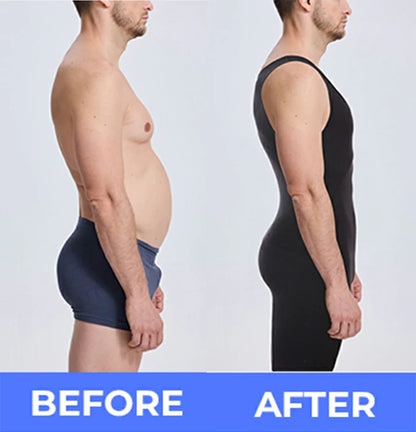 Men's Seamless Bodysuit Tummy Control Shapewear