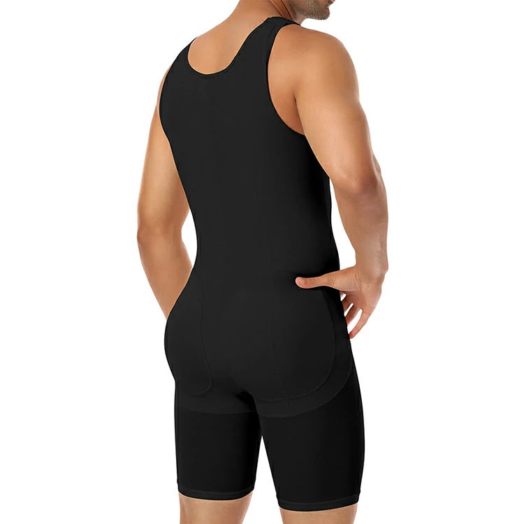 Men's Colombian Faja Full Body Shaper Bodysuit with Zipper