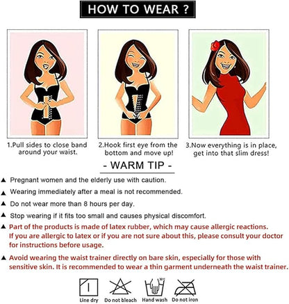 Women's Double Control Waist Trainer with Zipper & Hooks
