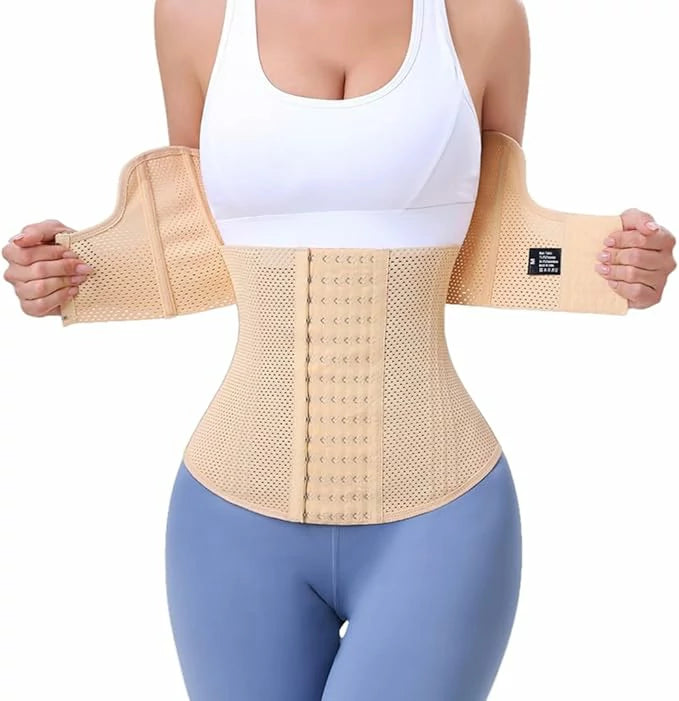 Women's Two-Segment Mesh Steel Boned Waist Trainer Tummy Control
