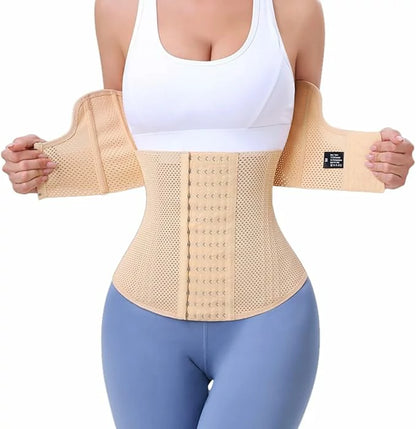 Women's Two-Segment Mesh Steel Boned Waist Trainer Tummy Control