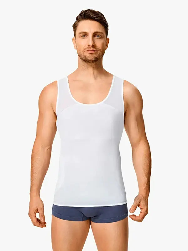 Men's Mesh Compression Chest & Tummy Control Tank Top