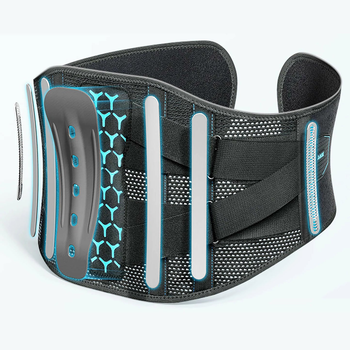 Men's 3D Knit Lumbar Support Belt with Removable Pad
