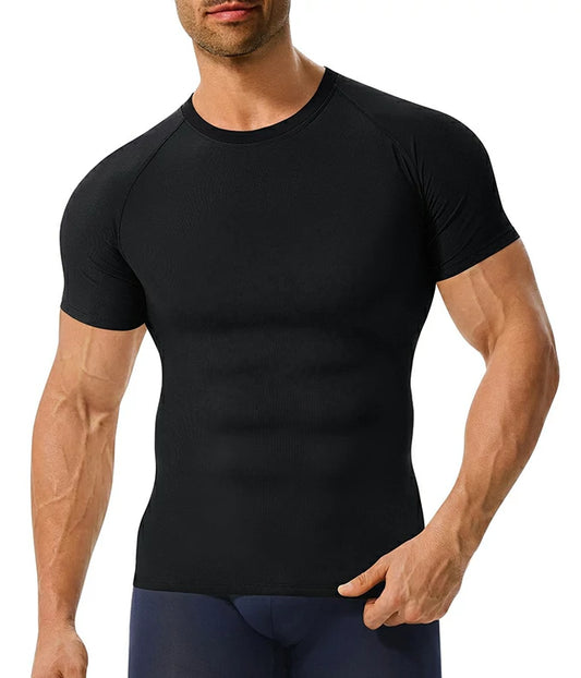 Men's Seamless Workout Compression Shirt Short Sleeve