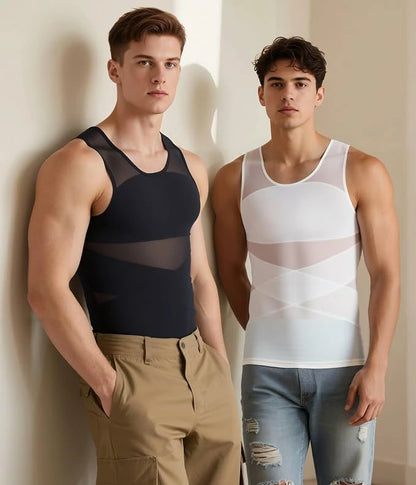 Men's Compression Tank Top Mesh Double-Layer