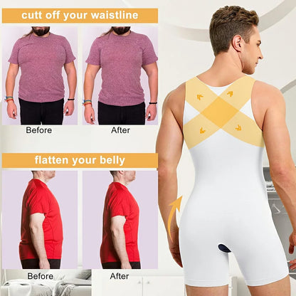 Men's Seamless Sleeveless Compression Bodysuit