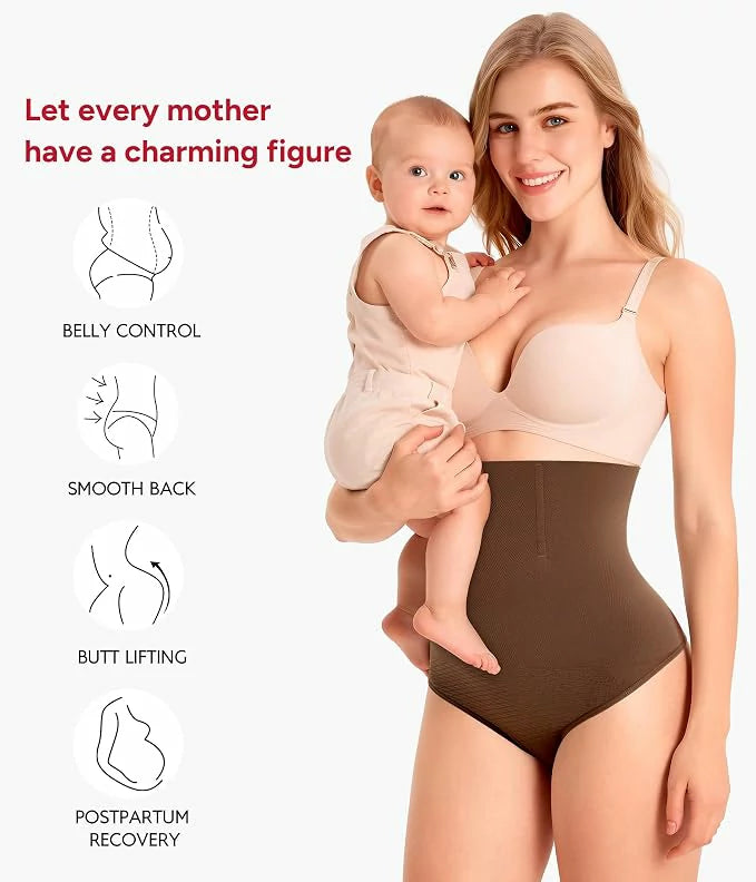 Women's High Waist Steel Bones Seamless Thong Tummy Control