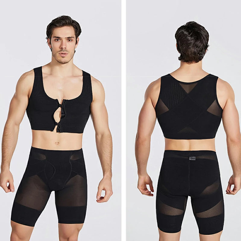 Men's Zipper Mesh Chest Compression Tank Top