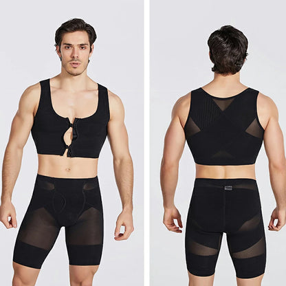 Men's Zipper Mesh Chest Compression Tank Top