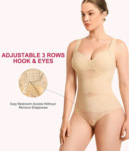 Women's V-Neck Seamless Bodysuit Tummy Control X-Cross