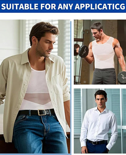 Men's Double-Layer Chest Compression Tank Top for Big Belly