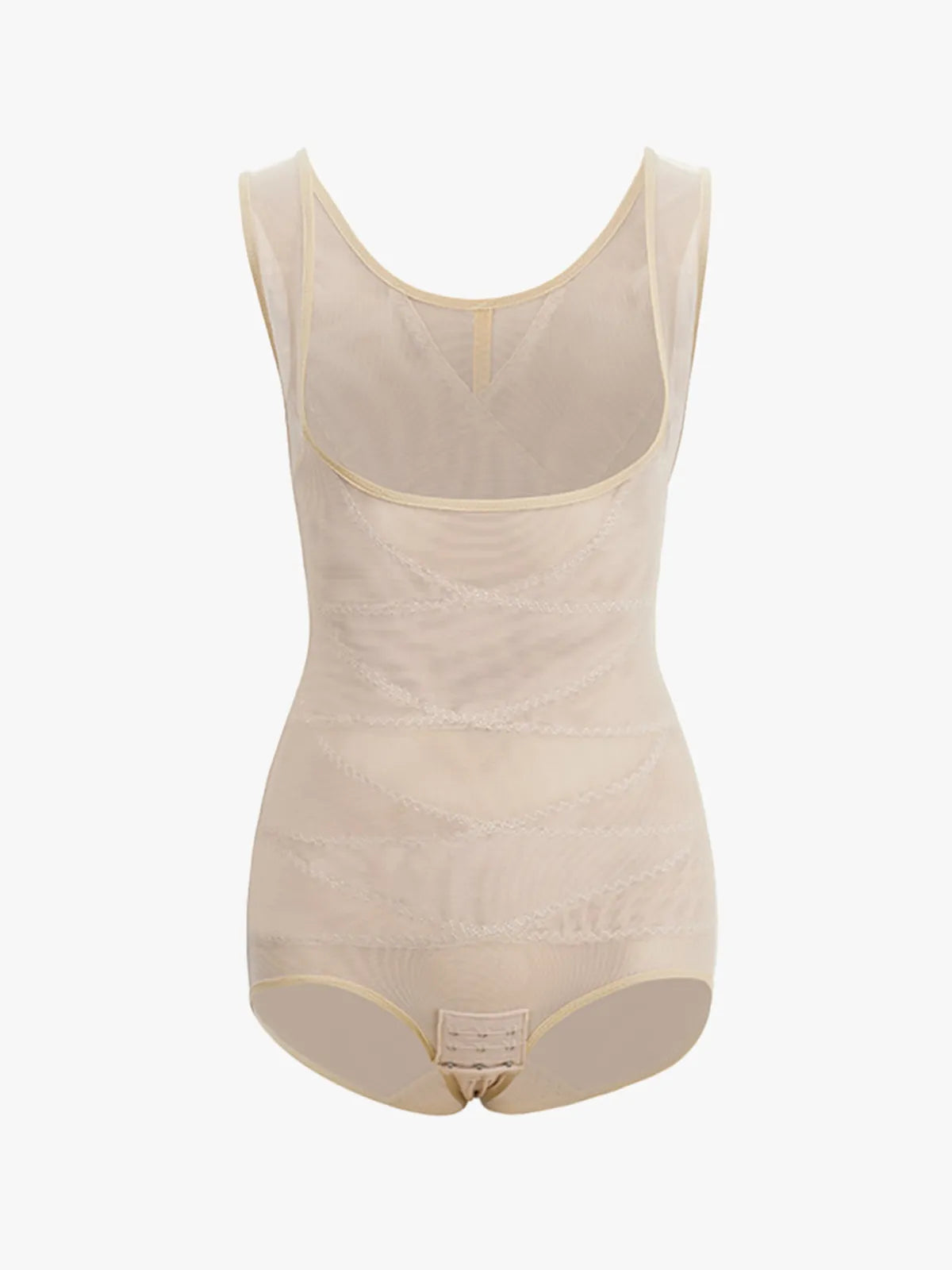Women's Mesh U-Shape Open Bust Bodysuit Tummy Control