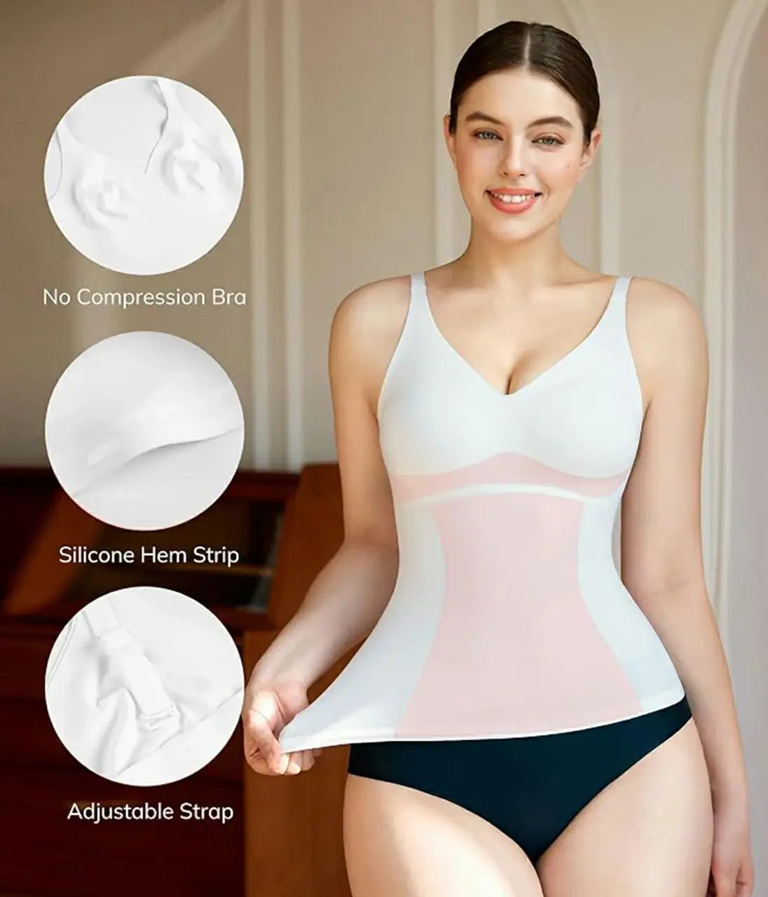 Women's V Neck Shapewear Cami Tummy Control