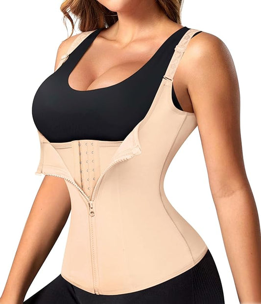 Women's Zipper Corset Vest for Tummy Control