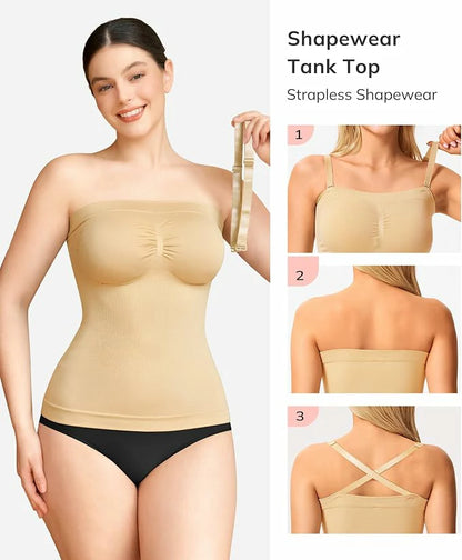 Women's Strapless Shapewear Tank Top Tummy Control
