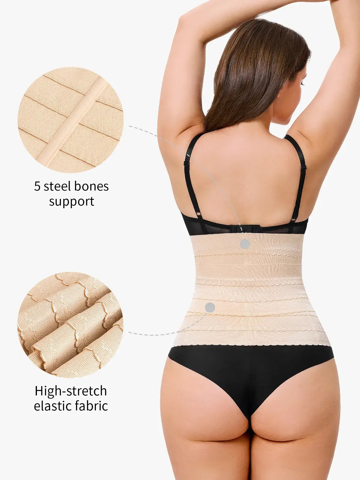 Women's 3-Segment Steel Boned Waist Trainer Tummy Control