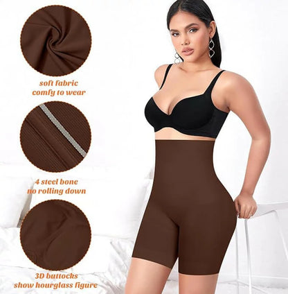 Women's High Waist Steel Bones Anti-Chafe Shorts Tummy Control