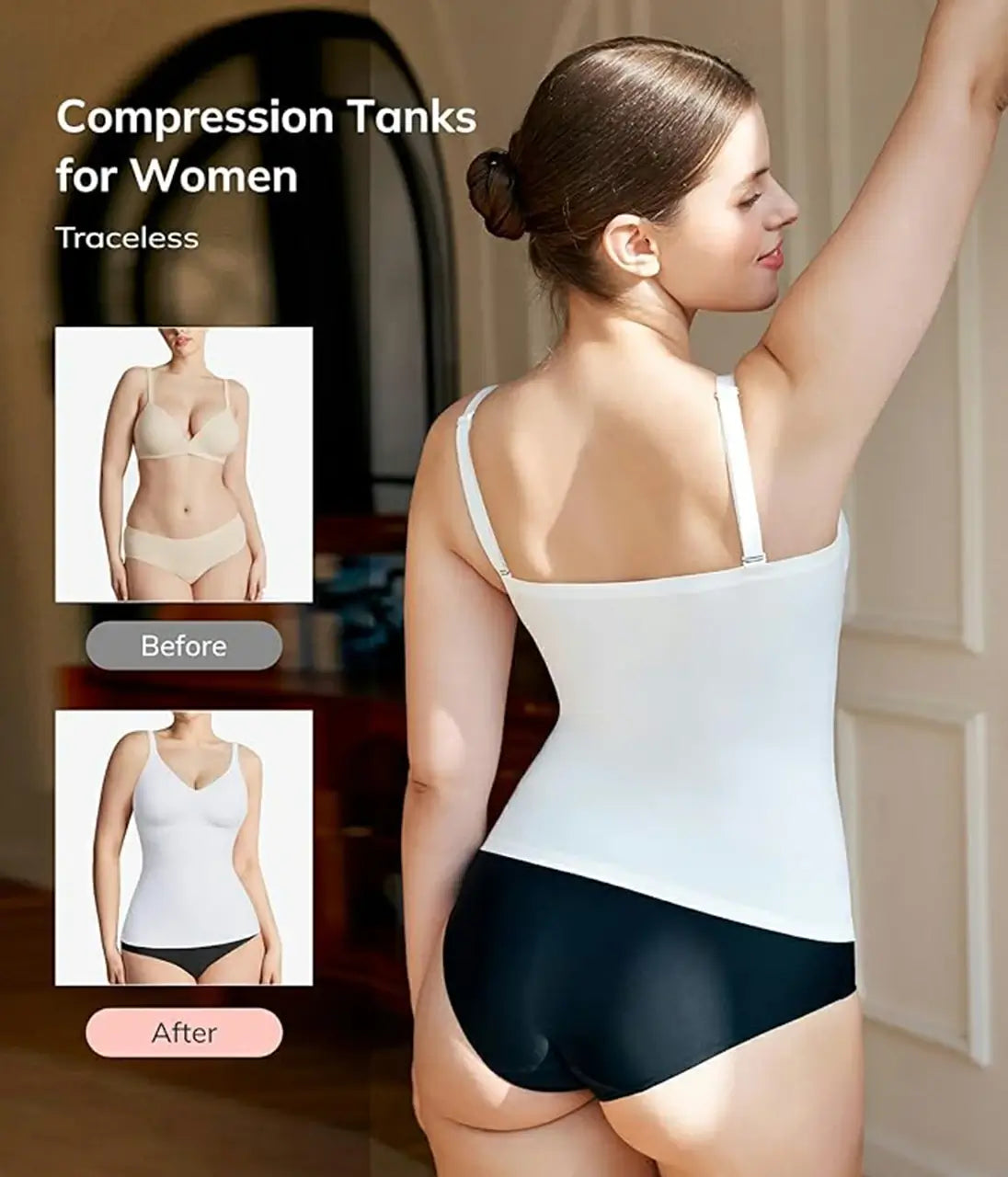 Women's V Neck Shapewear Cami Tummy Control