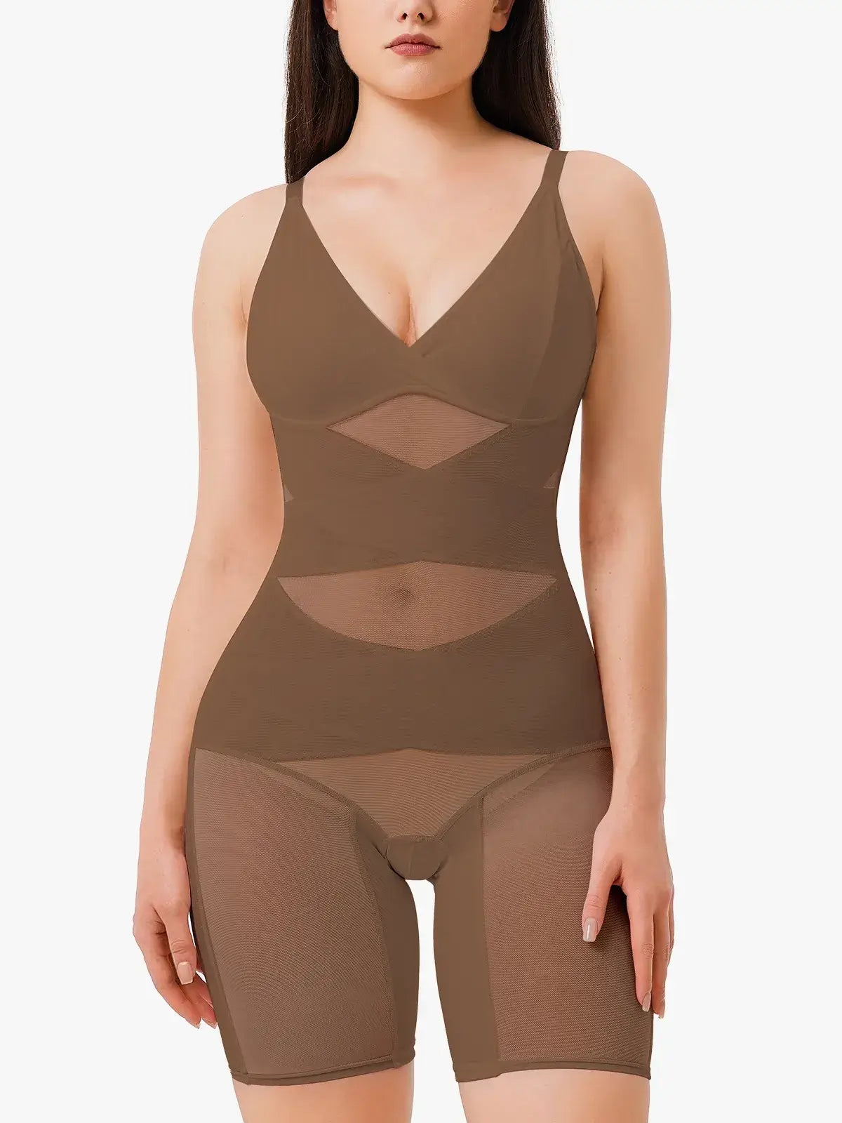 Women's V-Neck Bodysuit Tummy Control Butt Lift