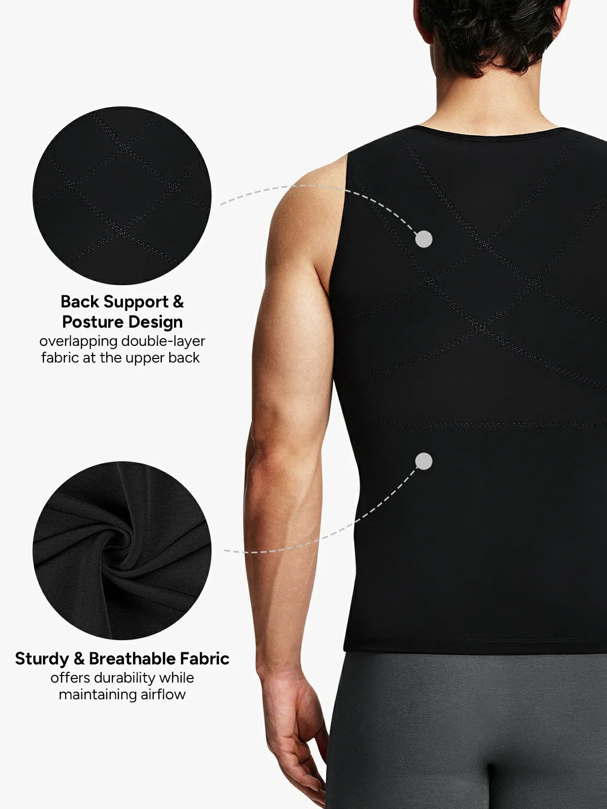 Men's Dual-Layer Zippered Compression Tank Top