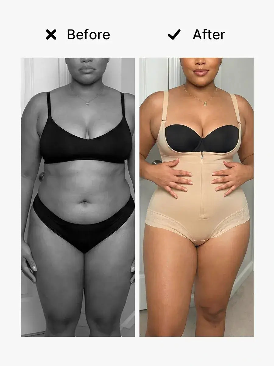 Women's Open Bust Bodysuit Tummy Control Butt Lift