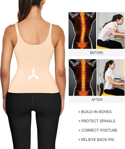 Women's Zipper Corset Vest for Tummy Control