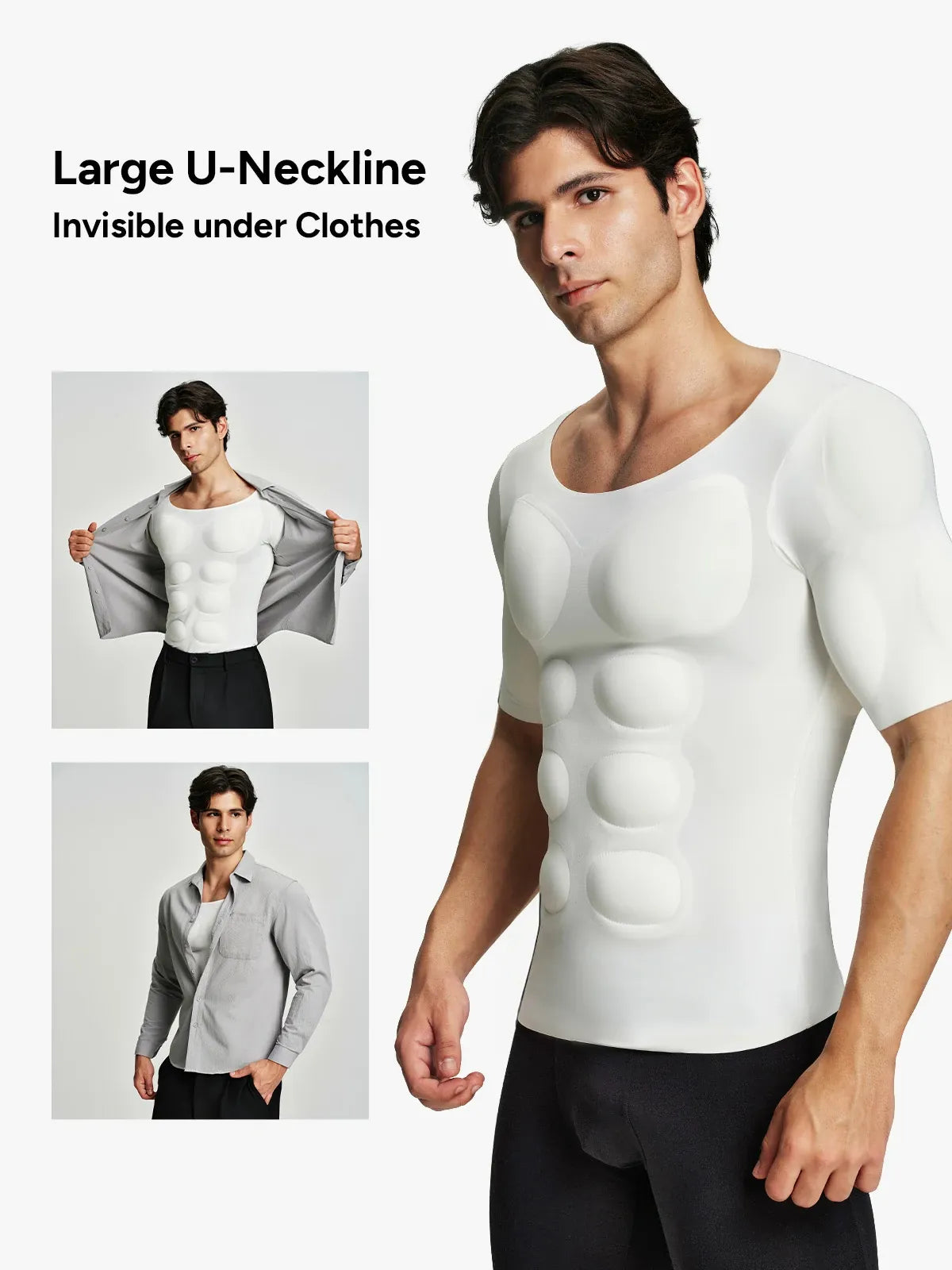 Men's Padded Muscle Compression Shirt Short Sleeve