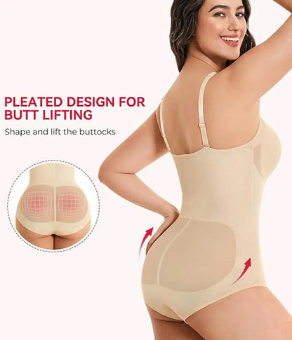 Women's V-Neck Seamless Bodysuit Tummy Control X-Cross