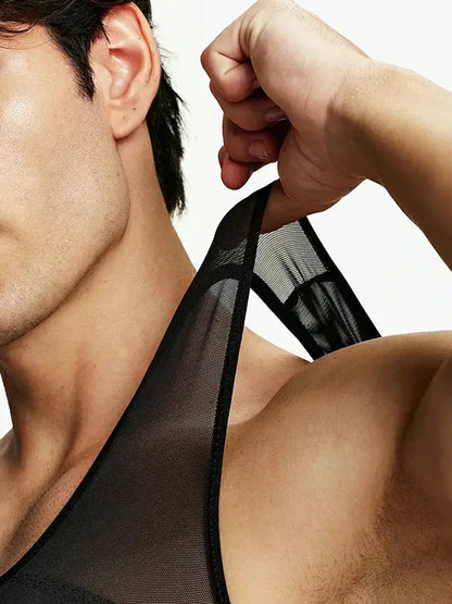 Men's Mesh Compression Chest & Tummy Control Tank Top