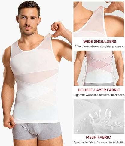 Men's Compression Tank Top Mesh Double-Layer