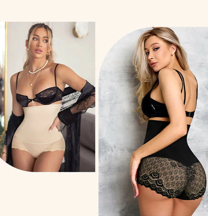Women's High Waist Lace Panty Tummy Control