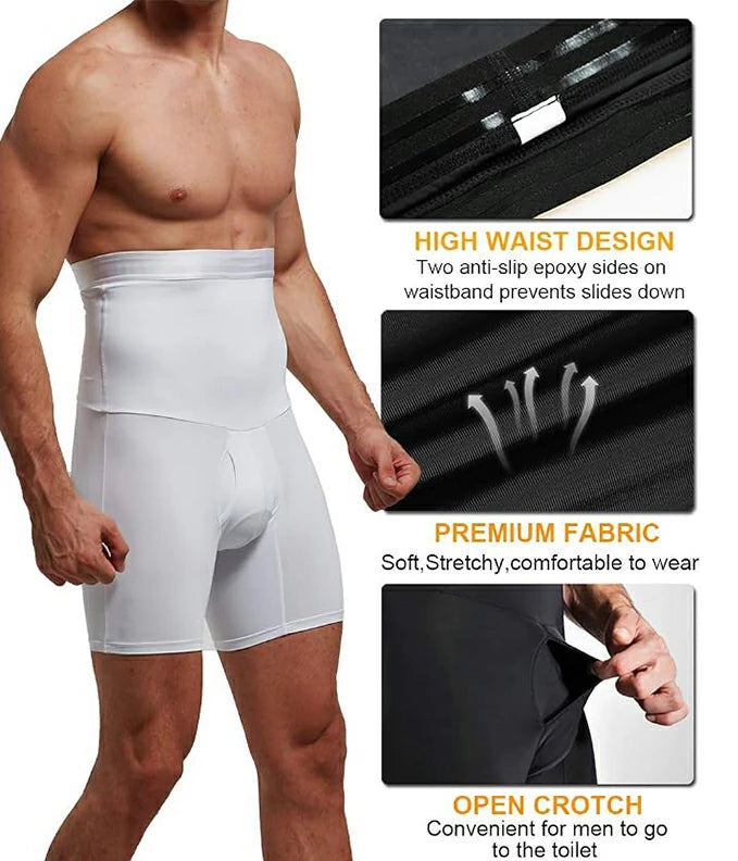 Men's High Waist Breathable Tummy Control Shapewear Shorts