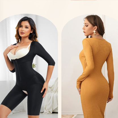 Women's Short Sleeve Bodysuit Tummy Control Arm Compression