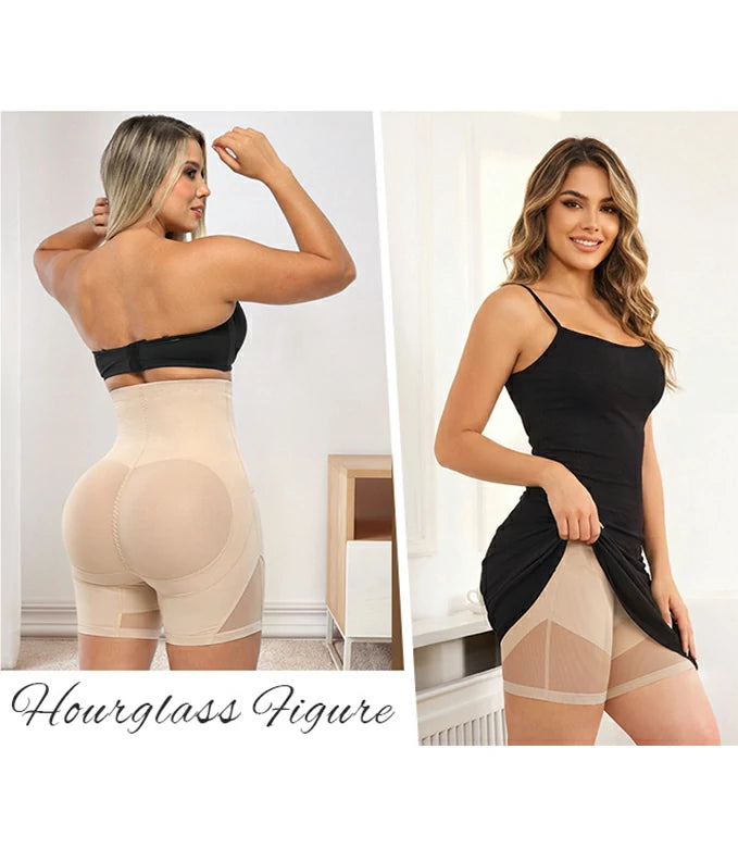 Women's High Waist Hook Closure Anti-Chafe Faja Shorts Tummy Control