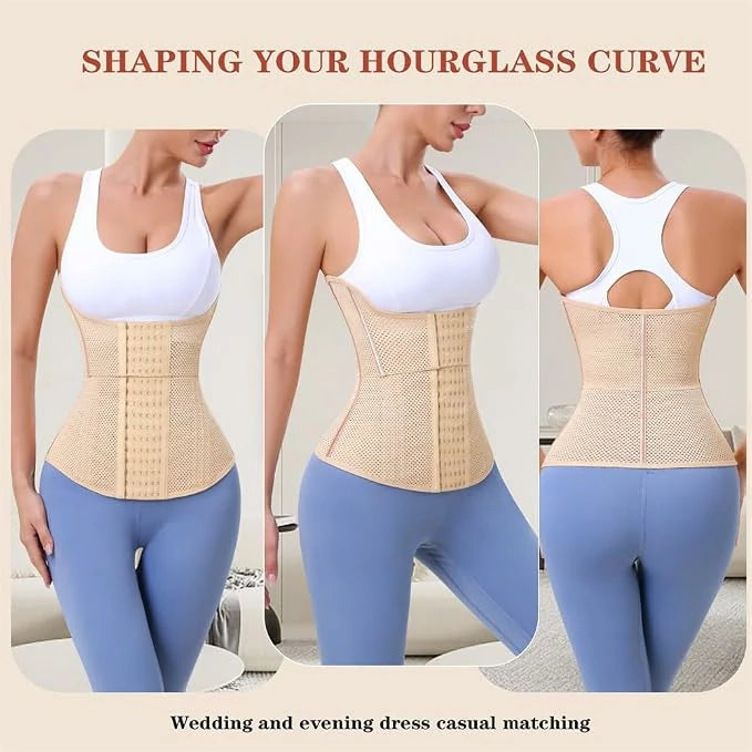 Women's Two-Segment Mesh Steel Boned Waist Trainer Tummy Control