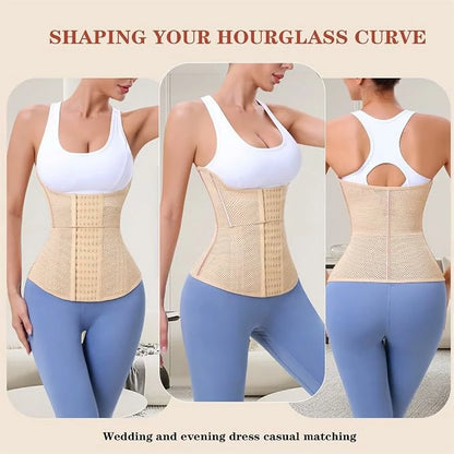 Women's Two-Segment Mesh Steel Boned Waist Trainer Tummy Control