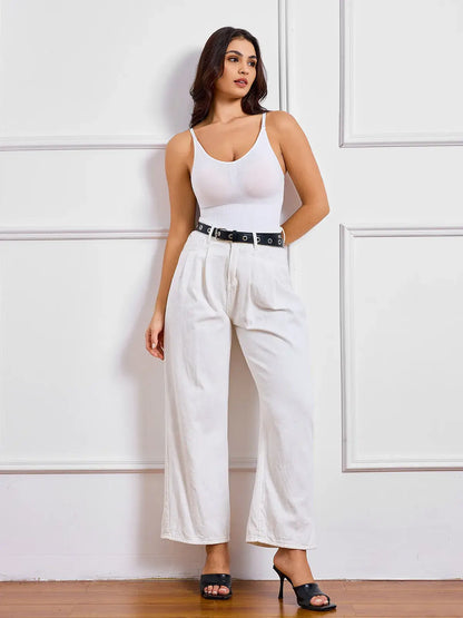 Women's Seamless V-Neck Sleeveless Bodysuit Tummy Control