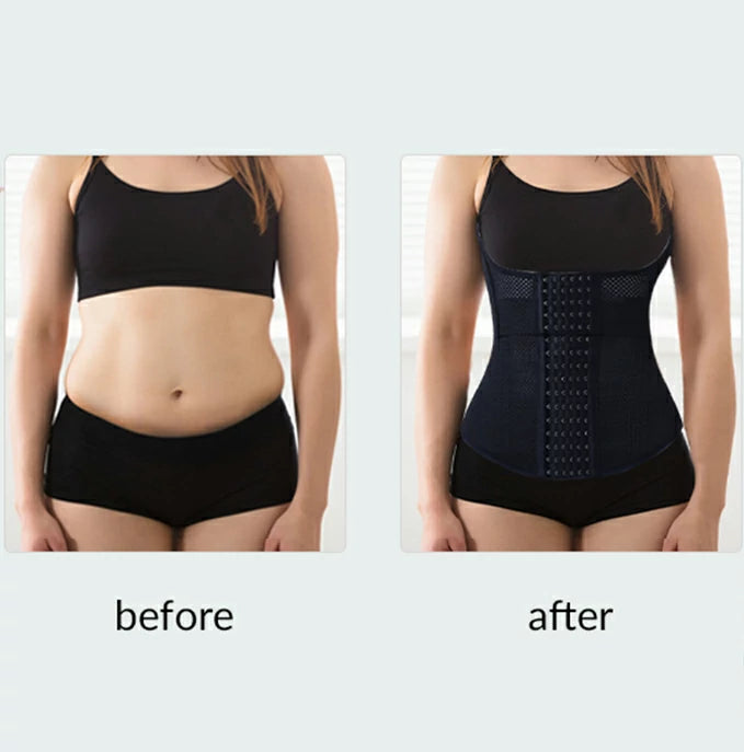 Women's Two-Segment Mesh Steel Boned Waist Trainer Tummy Control